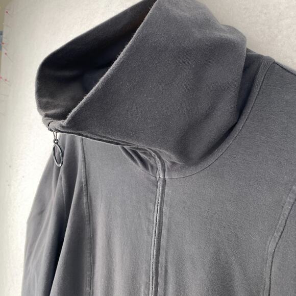 EILEEN FISHER Jacket XL Cotton Stretch Jersey Track Full Zip Sweatshirt Gray USA - Picture 7 of 14